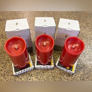 Red Luminara Candle Trio